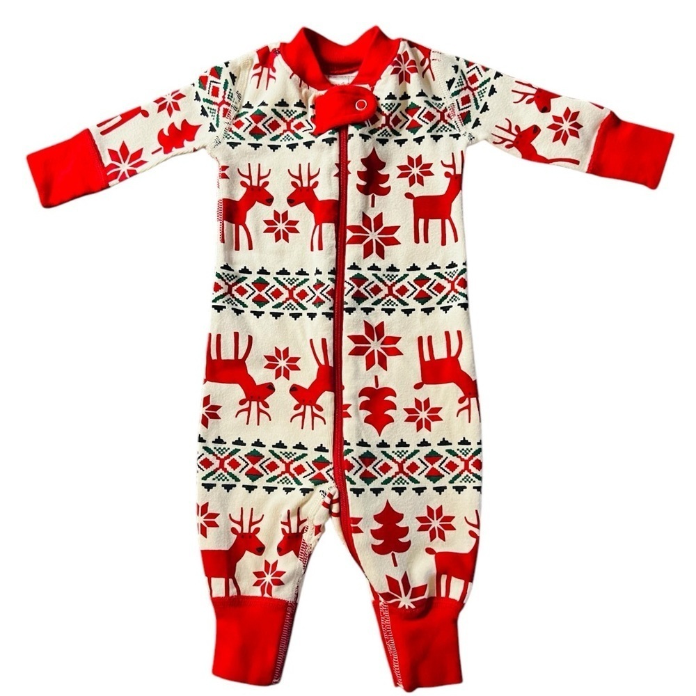 Hanna Andersson Unisex Infant Holiday Pajamas One Piece Size 0-3 Months